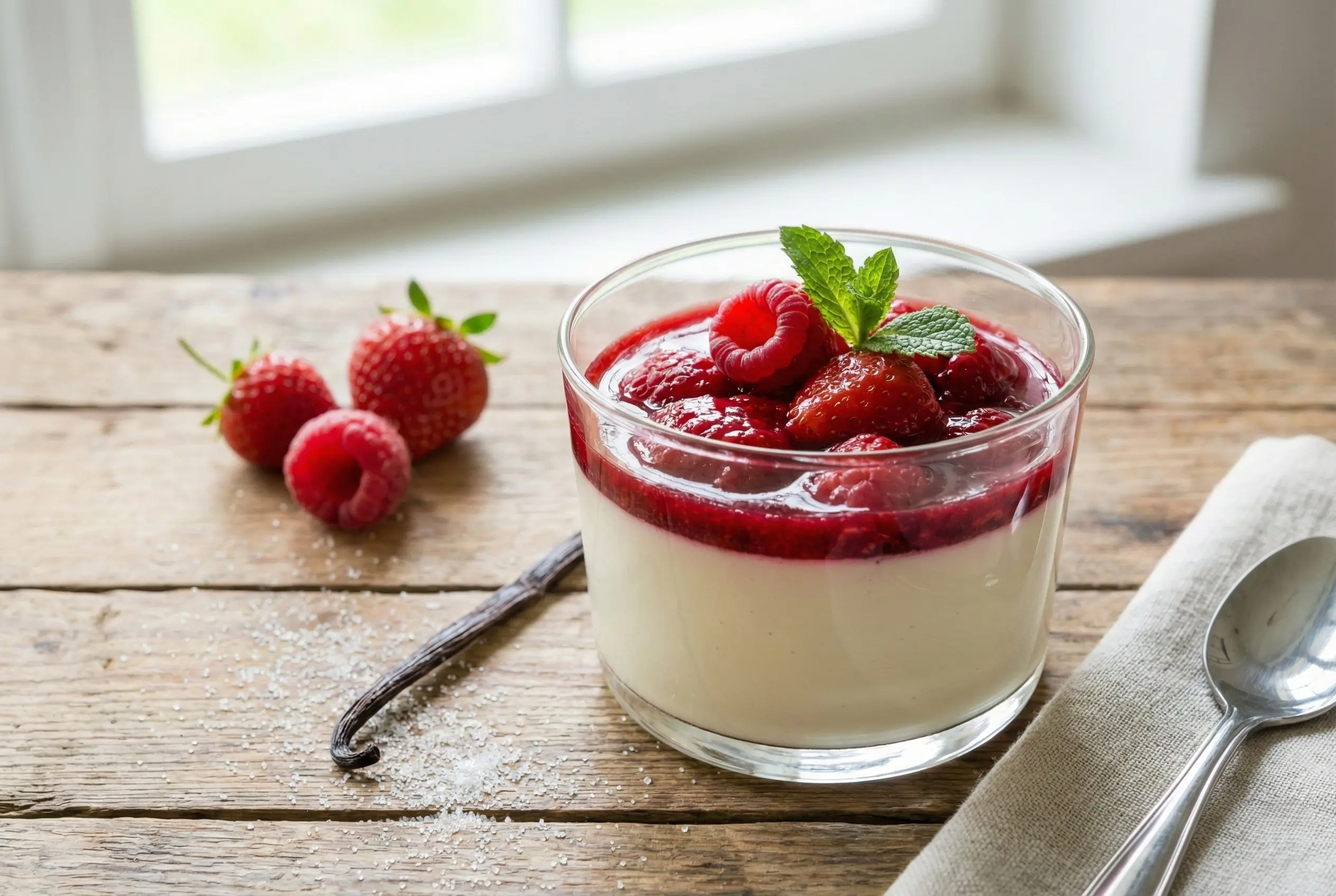Panna Cotta s ovocím